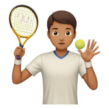 Person catching a tennis ball sticker