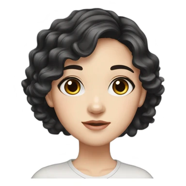 Beautiful girl,Black hair,wavy hair，long hair,White skin,oval face,big eyes,Black eyes,Chinese sticker