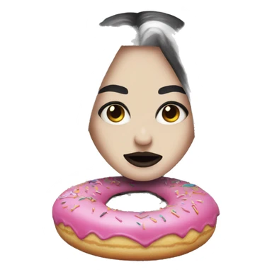 goth with a donut sticker