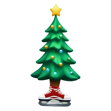 Christmas tree ice skating sticker