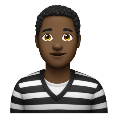 Black man in black and white striped clothes sticker