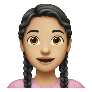 Dark-haired girl with braces sticker