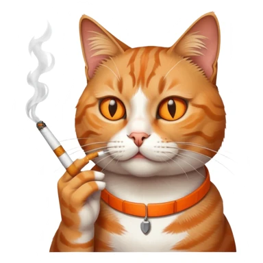 cat with ciggarete  sticker