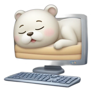 sleeping cute computer display sticker