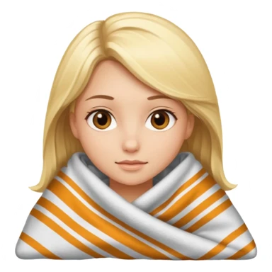 Chica rubia de ojos café y con una manta por el frío  sticker