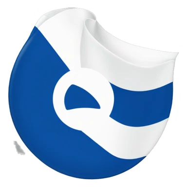 A blue flag with one White circle in center, on the circle ONE lightbolt  sticker