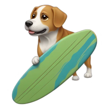 un chien qui fait du surf sticker
