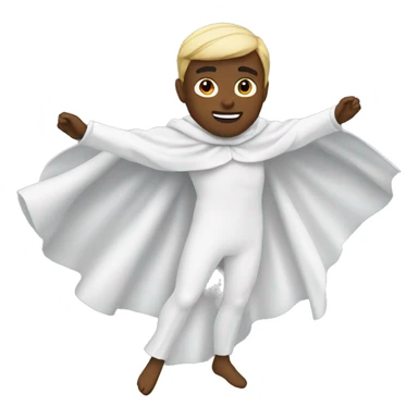 flying white cape without hood sticker