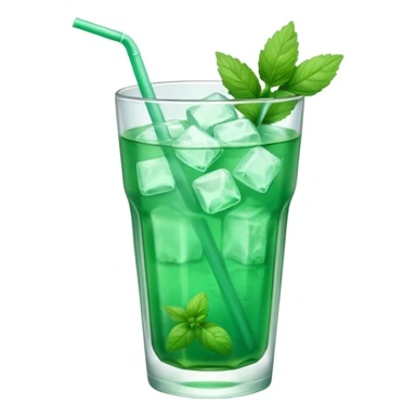ice mint tea without lemon in glass sticker