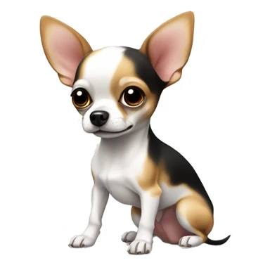 tricolor chihuahua with white body and spot on butt  sticker