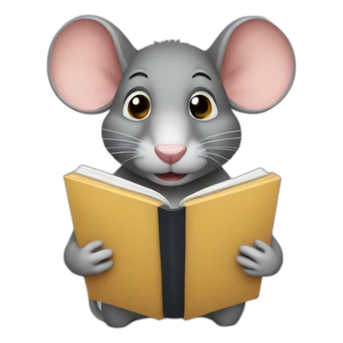 a rat holding a book sticker