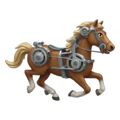 Mechanical running horse sticker