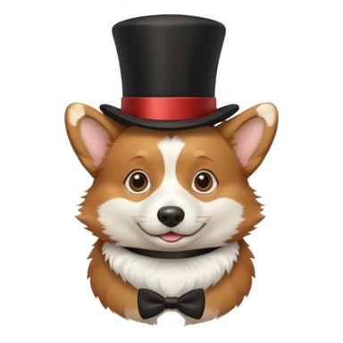 Corgi with top hat sticker