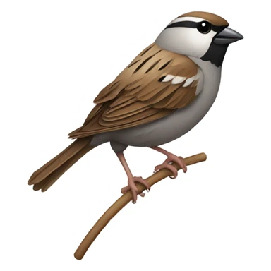 sparrow using a whip sticker