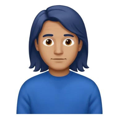 Man with blue sweater and long brown hair  sticker