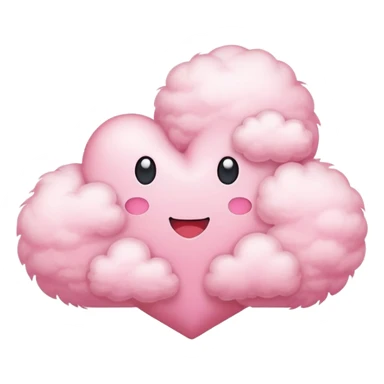 pink cloud with hearts sticker