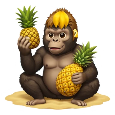 Gorilla pinapple on a beach sticker