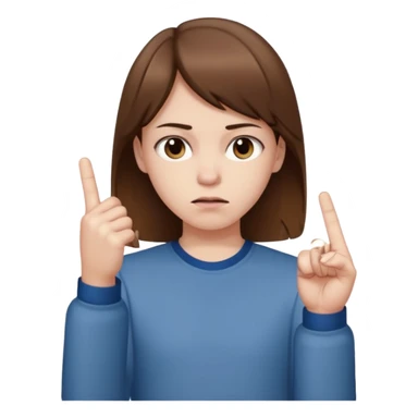 Pale young teenager with brown hair giving middle finger sticker