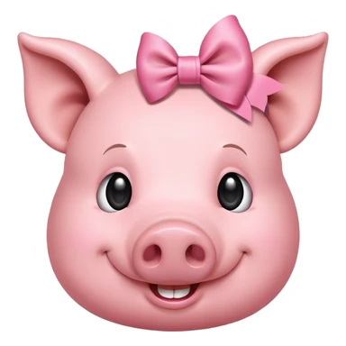 Pig with a bow on its head sticker
