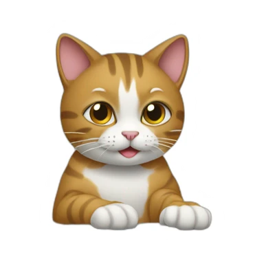 cat typeing on a mac computer sticker