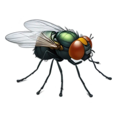 a fly with photo camera sticker