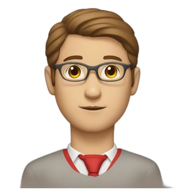 strict teacher in red suit and brown hair sticker