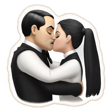 Realistic Wednesday addams kissing demurely  sticker