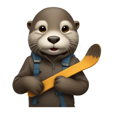 Otter skiing without helmet sticker