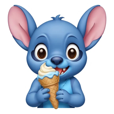 Stitch with ice cream  sticker