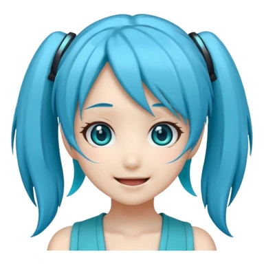 Hatsune Miku as a emoticon sticker