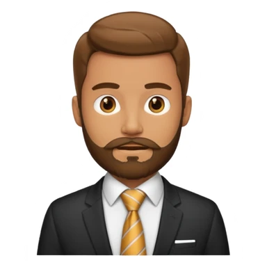 man wearing a tie with a beard sticker