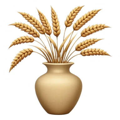 Dried grass and wheat in a beige vase sticker