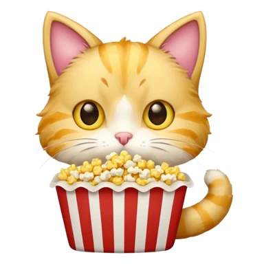 kitty eat pop corn sticker
