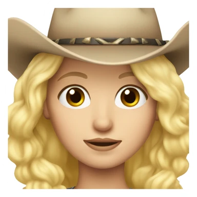 White girl with blonde hair and cowgirl hat  sticker