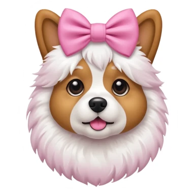 Dog with pink bow sticker