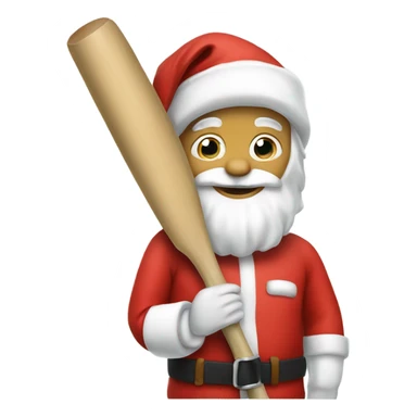 Santa with cricket bat sticker