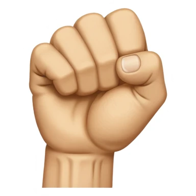 hand in a fist, neutral skin tone sticker