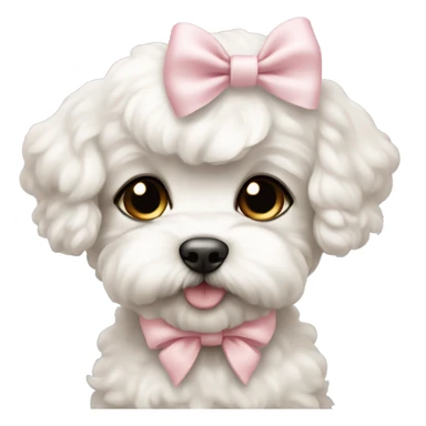 schichon puppy with pale pink bow sticker