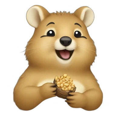 a cute quokka eating a pine nut  sticker