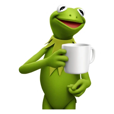 Kermit the frog drinking tea sticker