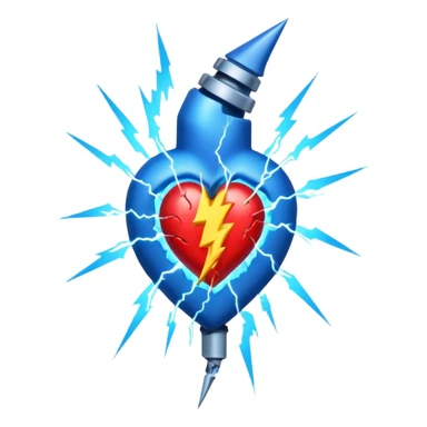 Electric electrical lightning thunder heart  sticker