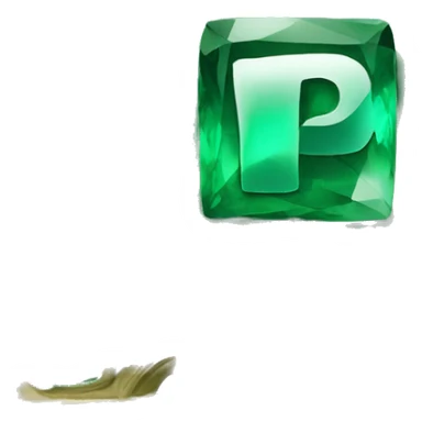 Emerald green square whit the letter P in the middle sticker