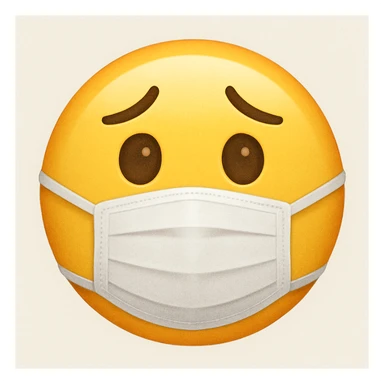 emoji with face with medical mask and worried eyes sticker