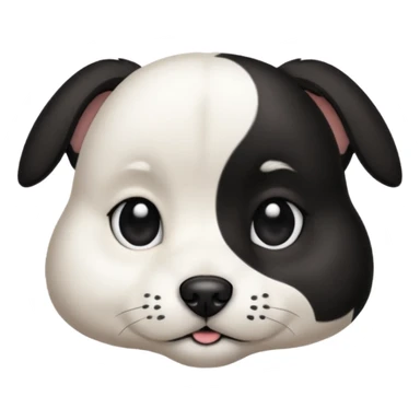 A dog female black and a little white sticker