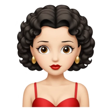 her hair should be wavy and exactly Betty Boop hairstyle  sticker