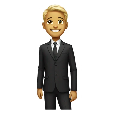 smiling boy in formal attire in the City  sticker