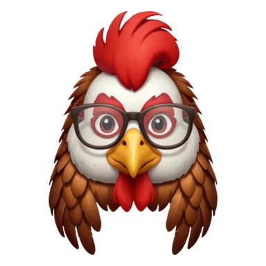 rooster with glasses sticker