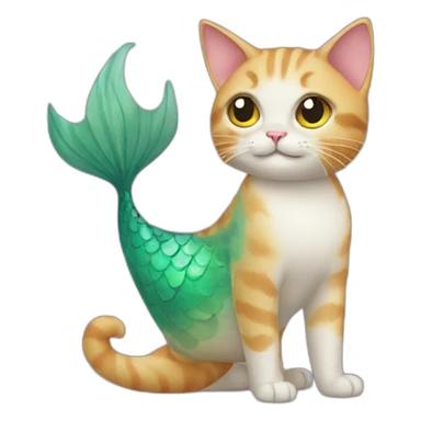 Cat with a mermaid tail sticker