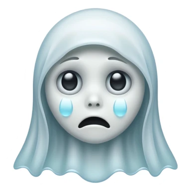 Sad crying ghost sticker