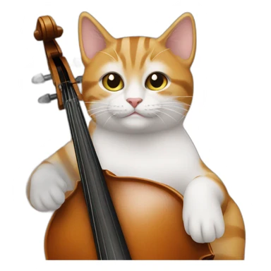 a cat playing the cello sticker